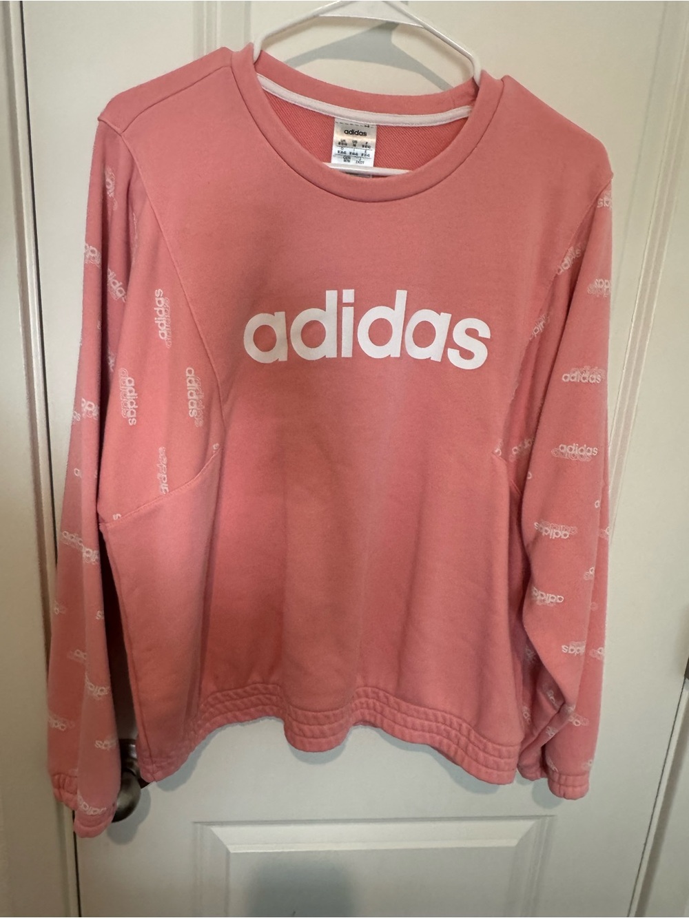 adidas Pink Logo Crewneck Sweatshirt